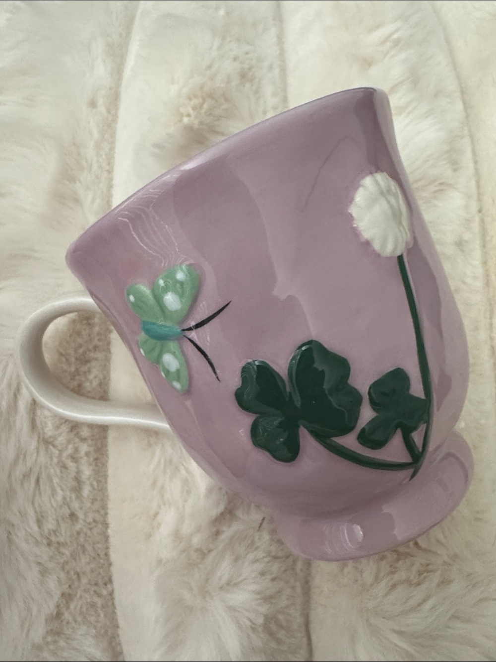 Anthropologie Faye‎ Frazee lilac Green Mug